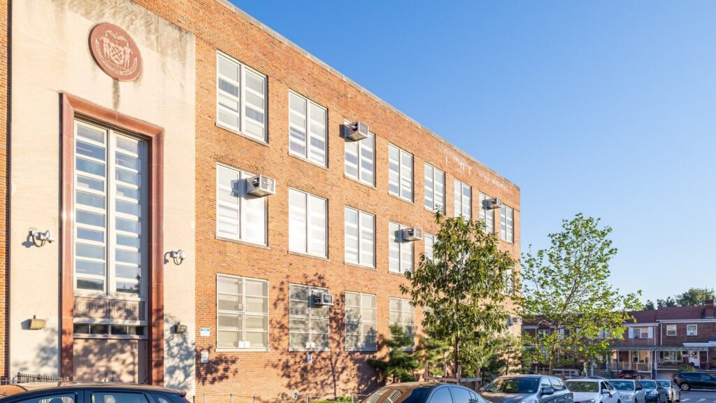 NYC public school building — school renovation project managed with CPM scheduling tools.