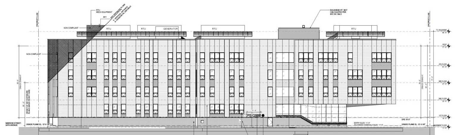 Blueprint of a new school facility demonstrating the role of CPM scheduling in pre-construction planning.