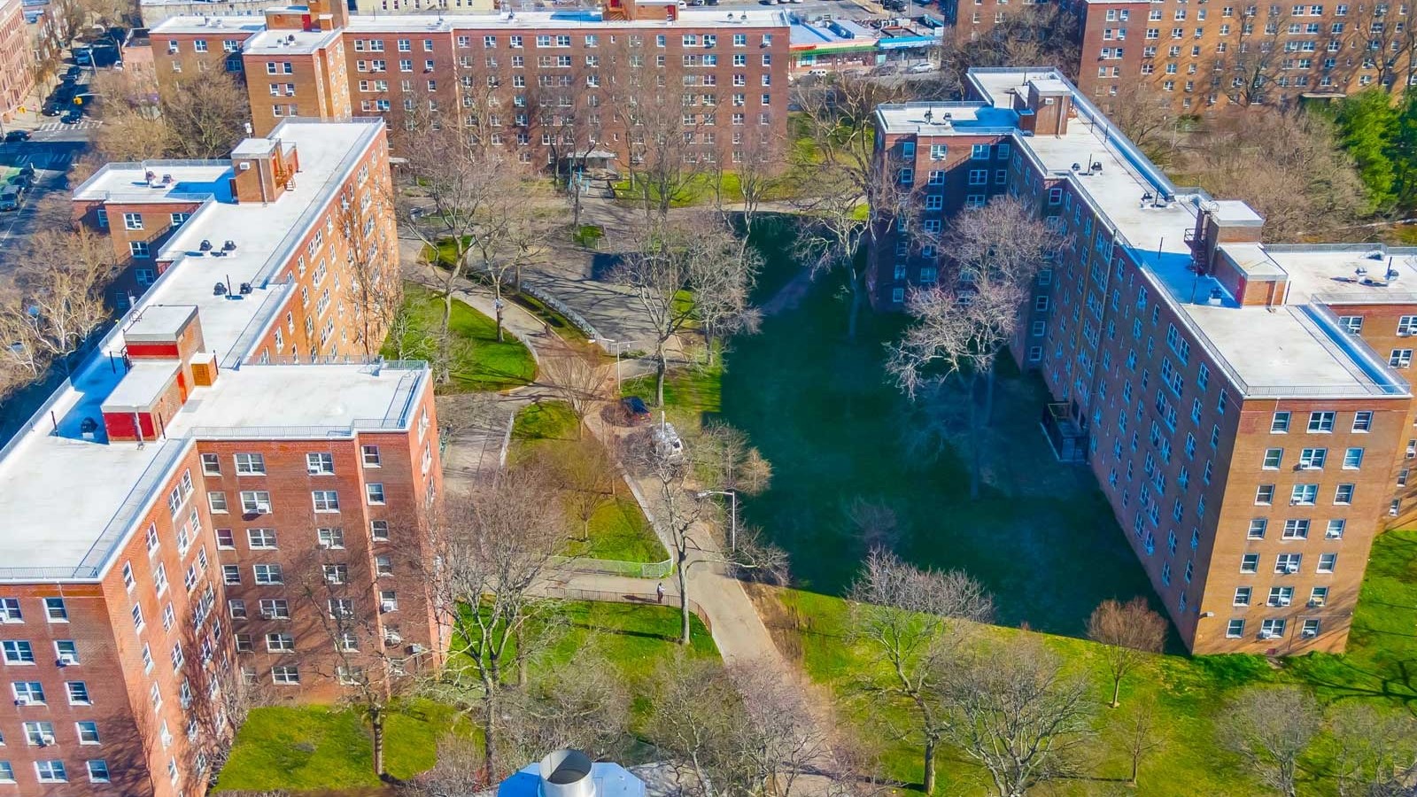 Aerial view of NYC residential housing project supported by CPM Scheduling Consultants for municipal project timeline compliance.