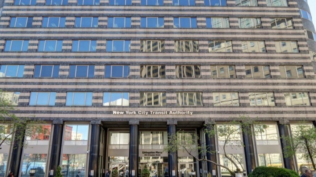 Exterior view of the New York City Transit Authority building — reviewed by CPM scheduling consultants.
